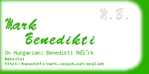 mark benedikti business card